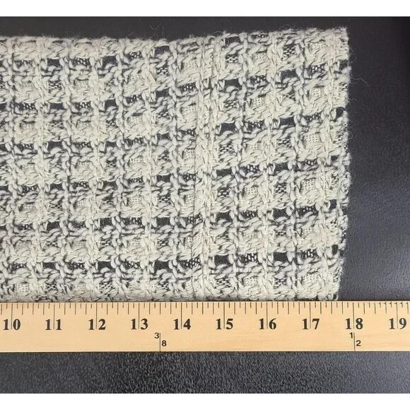 Via Spiga Wool Blend Mid Length Lined Belt Black/Cream Coat Jacket Women's Large - Picture 14 of 16